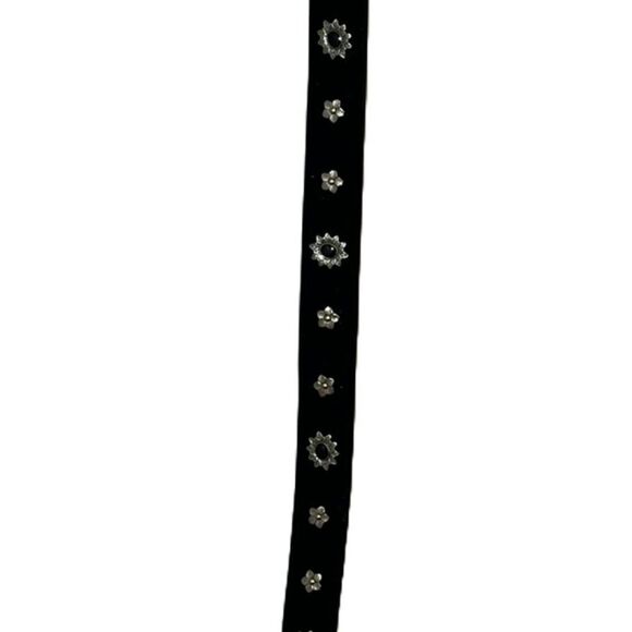 Black Belt with Engraved Floral Silver Studs - Picture 2 of 3
